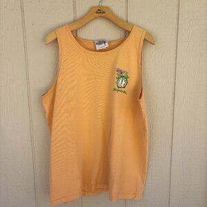 Vintage Jimmy Buffet Margaritaville Tank Top Men's Large Orange Parrot Key West